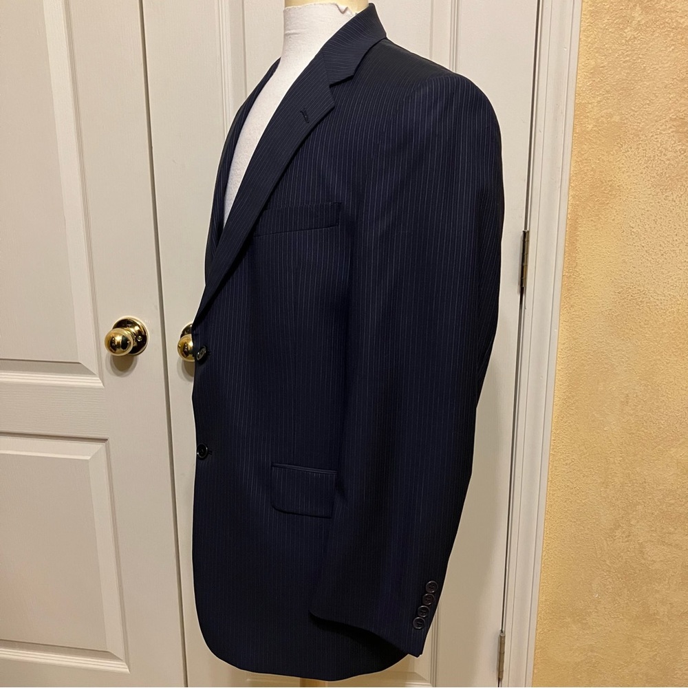 DANIEL CREMIEUX Blazer SUIT JACKET Loro Piana BLUE Pinstripe - Sz 40 R Excellent - Picture 11 of 14